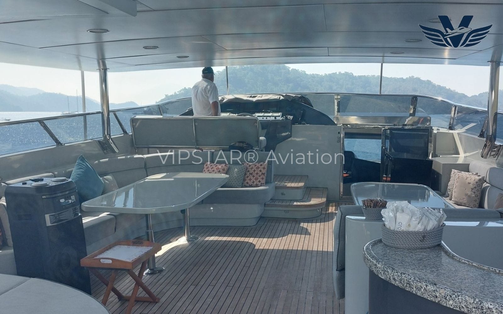 Luxury yacht interior salon in Bodrum - Premium interior design and yacht comfort