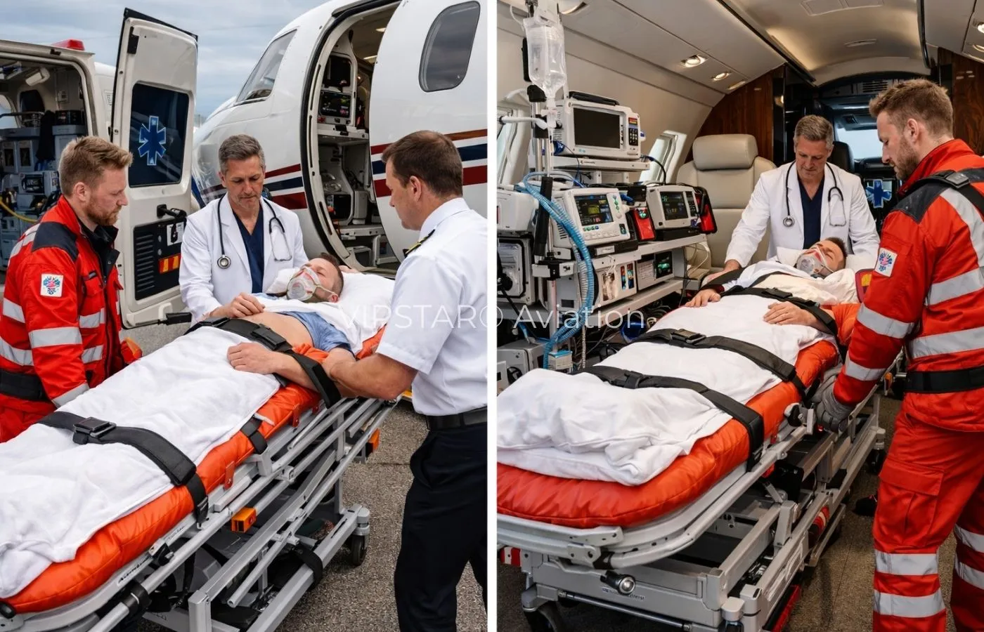 Kara ambulansı ile ambulans uçak entegrasyonu: apron koordinasyonu ve sedye transferi