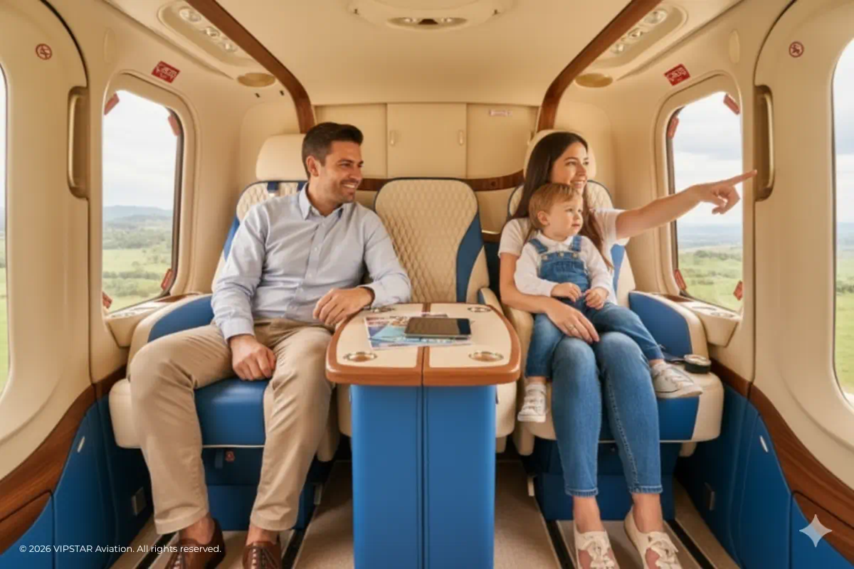 AgustaWestland AW139 VIP interior cabin layout featuring luxury leather seats and spacious design