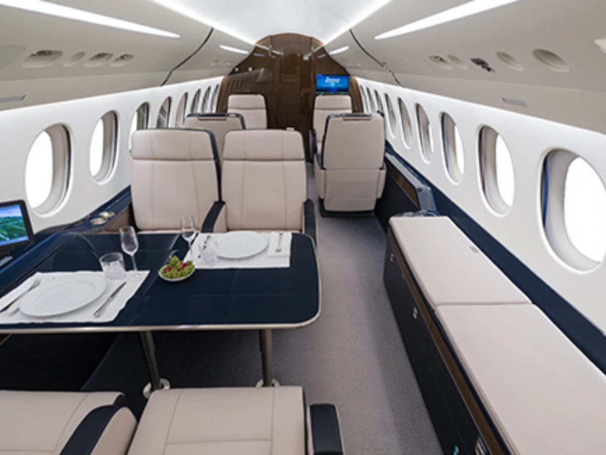Dassault Falcon 8X private jet interior for Istanbul to Bodrum flights
