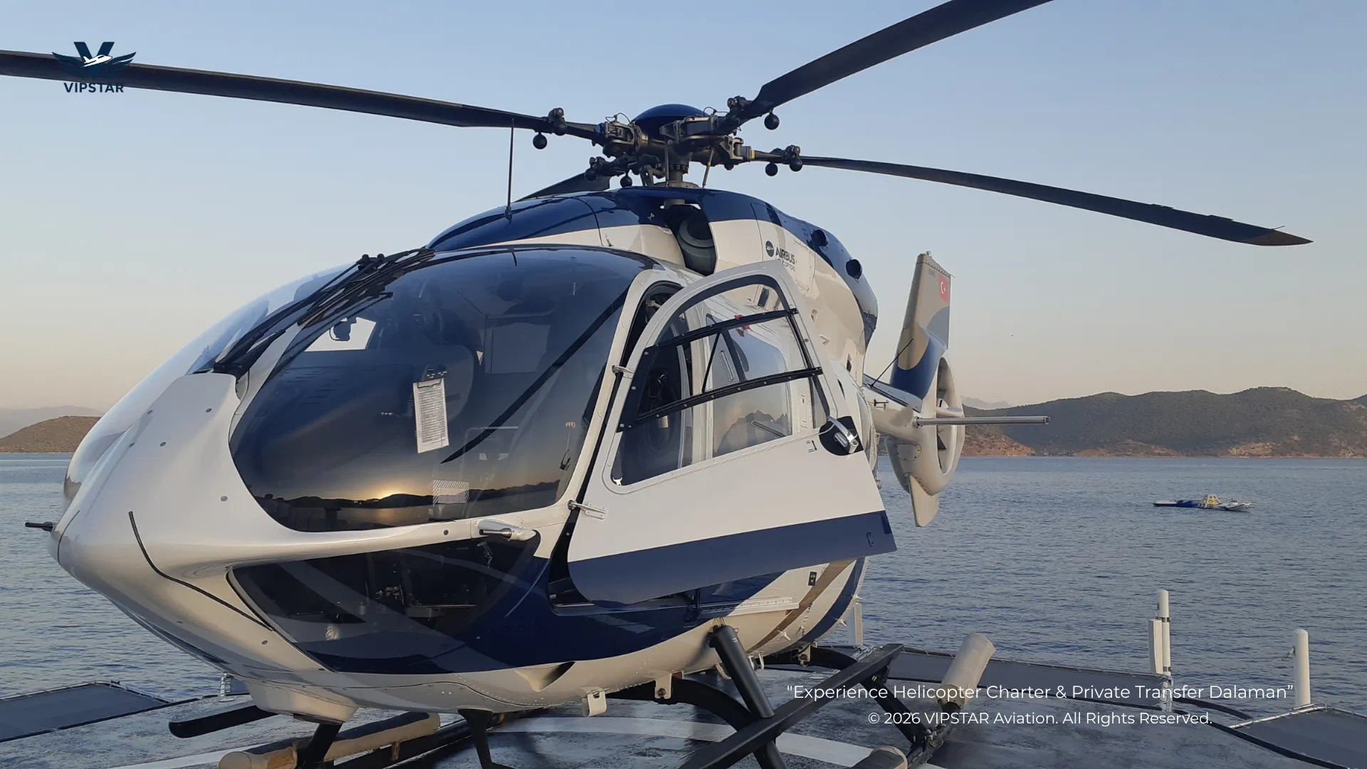 Helicopter Transfer Dalaman | VIPSTAR Aviation Private Helicopter Charter Dalaman - Airbus H145 VIPSTAR Aviation