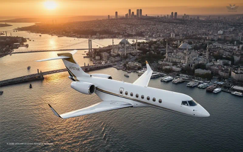 Private jet charter and executive aircraft hire services in Turkey by VIPSTAR Aviation