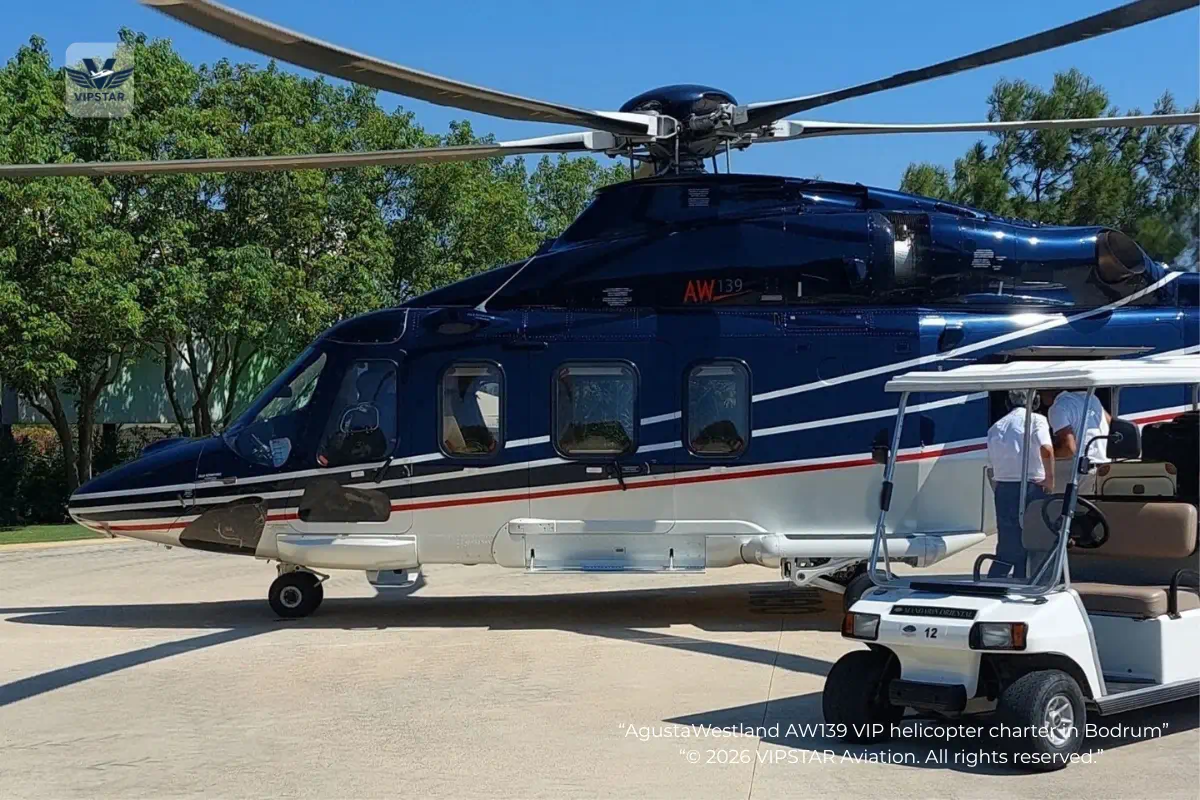 AgustaWestland AW139 VIP helicopter charter in Bodrum