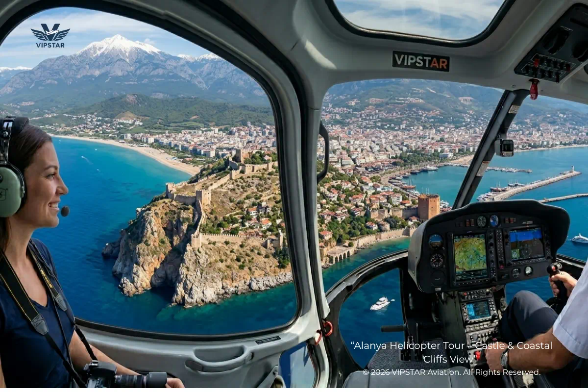 Alanya Castle Charter Alanya Castle Private Helicopter Tour View
