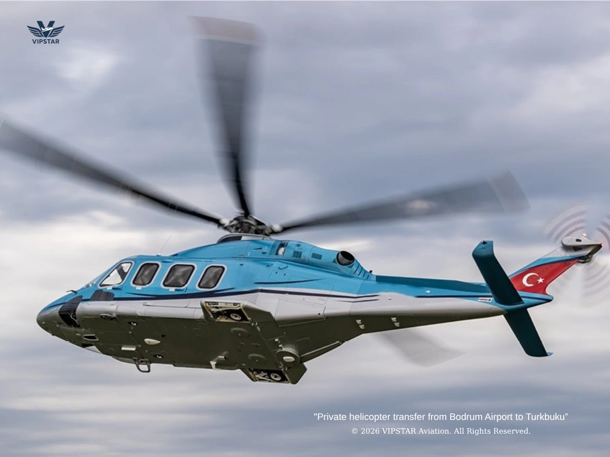 VIP helicopter transfer to Turkbuku Bodrum