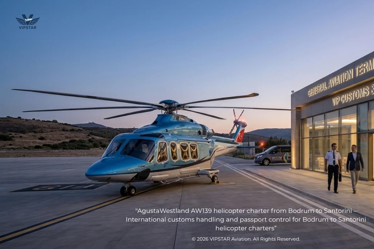 Bodrum to Santorini Helicopter Charter Customs Procedure