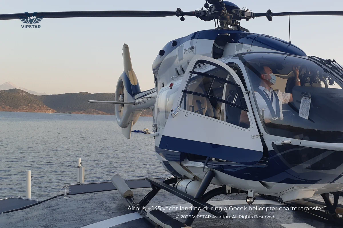 Airbus H145 yacht landing superiority in Gocek