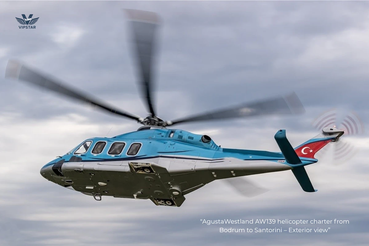 Helicopter Charter Bodrum to Santorini Agusta AW139 Exterior