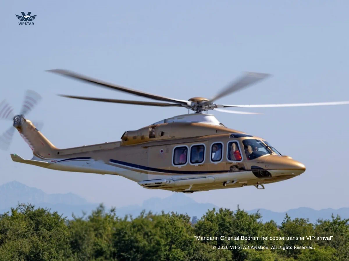 Mandarin Oriental Bodrum helicopter transfer VIP arrival
