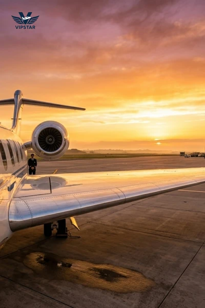 VIPSTAR Private Jet Sunset