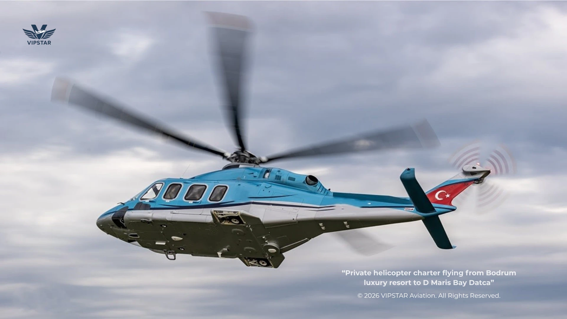 Private helicopter charter flying from Bodrum luxury resort to D Maris Bay Datca