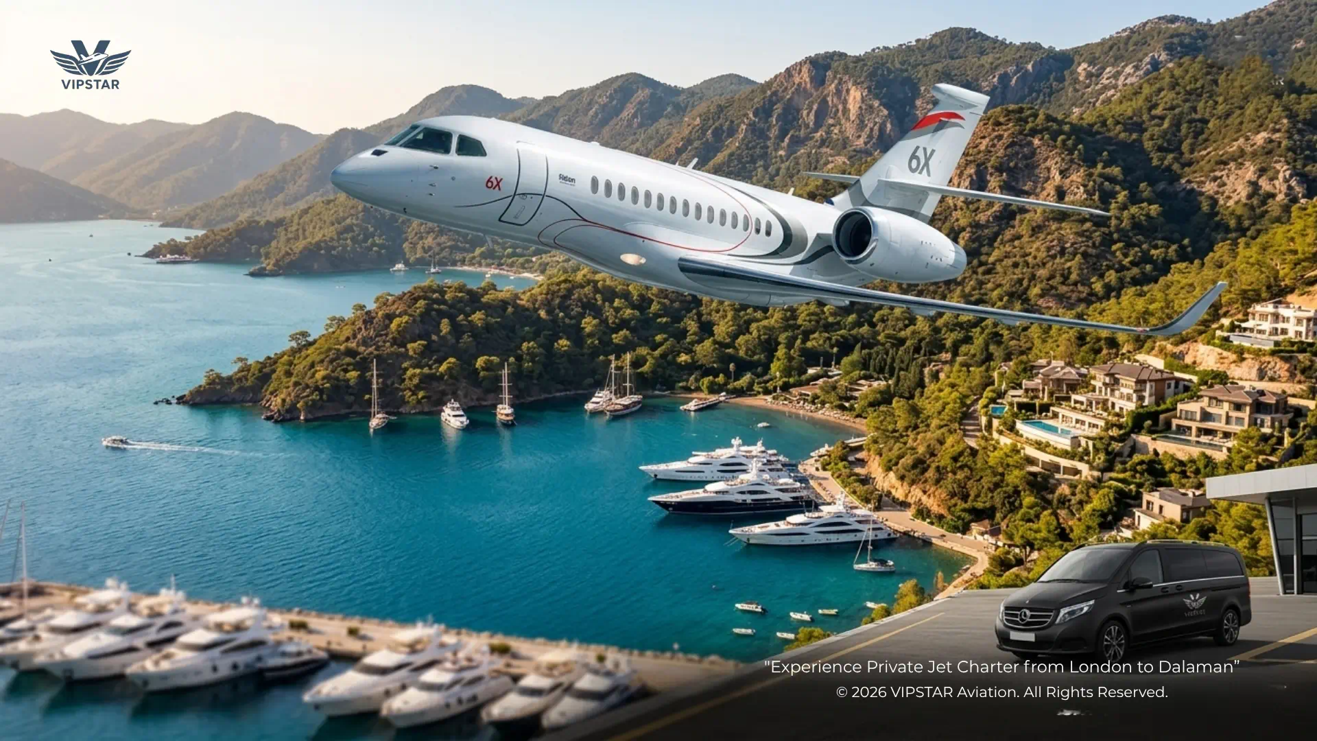 Private Jet Charter London to Dalaman - Yacht Transfer Specialist VIPSTAR