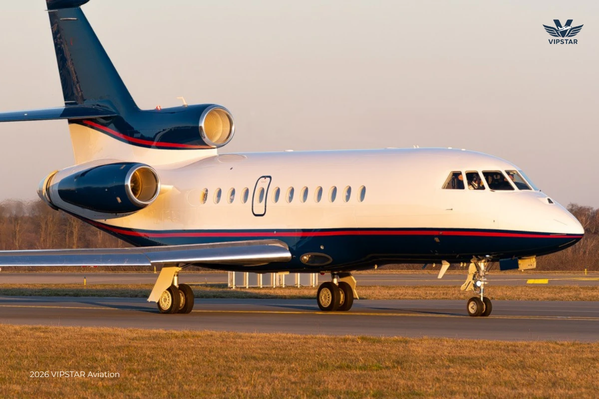 Bespoke private jet charter flight on the runway preparing for departure from Bodrum to London.