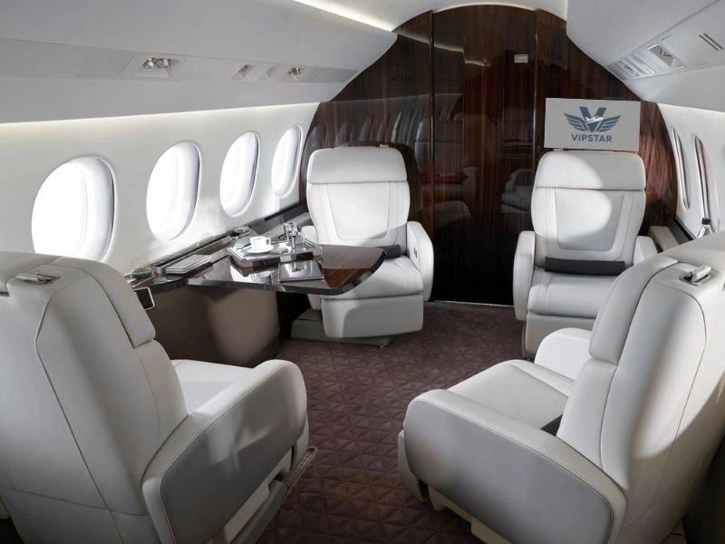Dassault Falcon 8X three-lounge executive cabin layout VIPSTAR Aviation